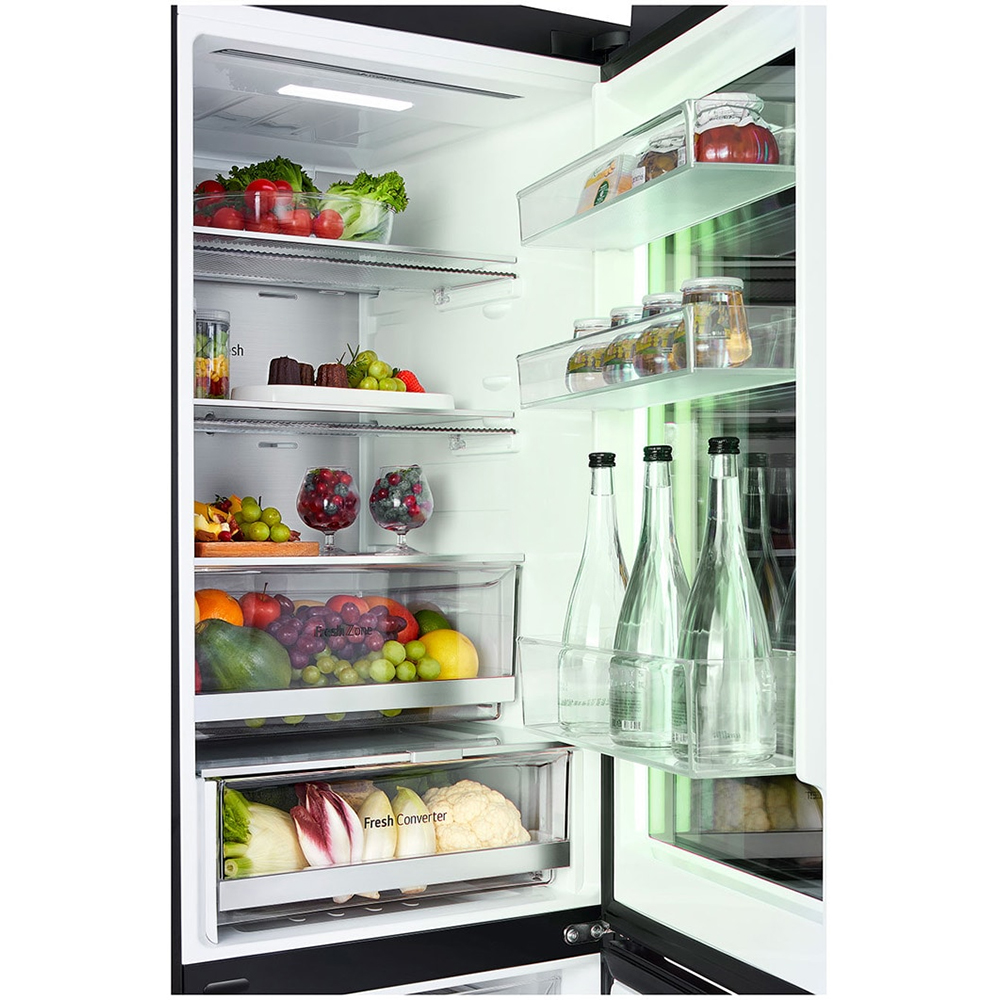 Combina frigorifica LG GBG7190CEV, No Frost, MoodUP, 349 l, H 186 cm, Clasa C, Wi-Fi, negru