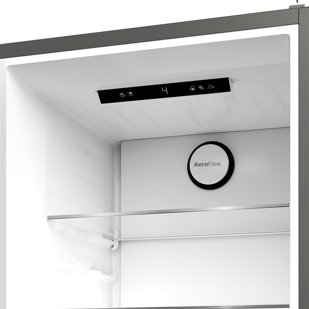 Combina frigorifica GRUNDIG GKPN 46931 XP, No Frost, 355 l, H 203.5 cm, Clasa D, inox