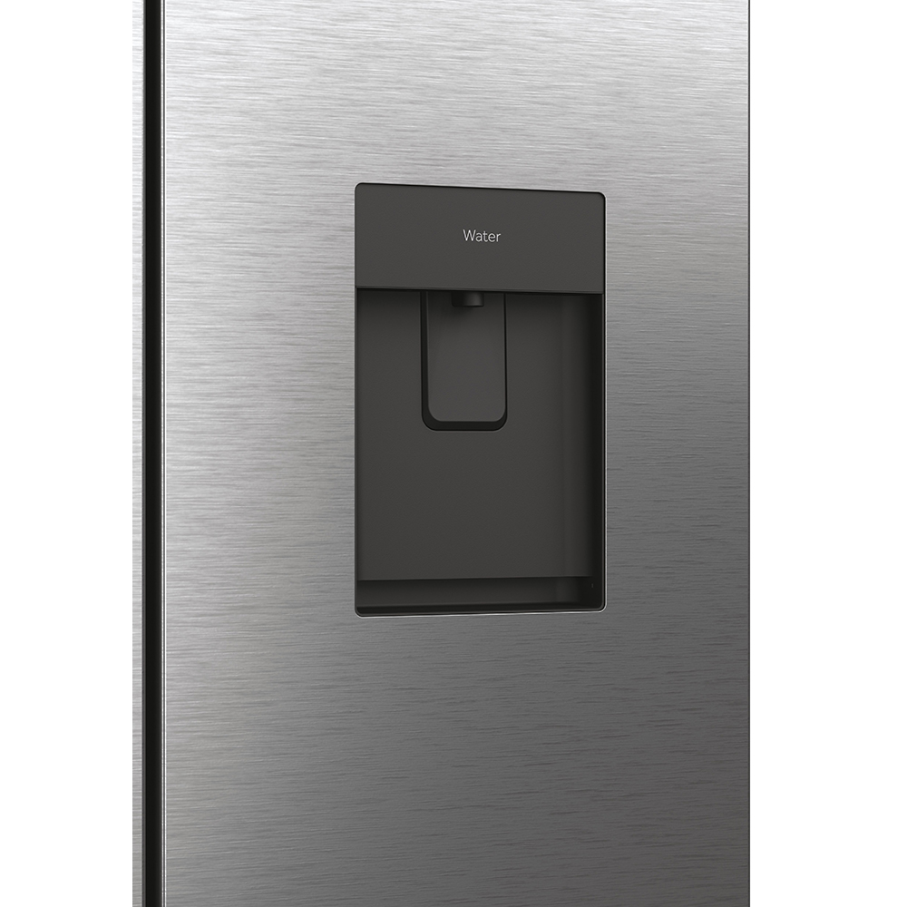 Side by Side HAIER HFR7720DWMP, Total No Frost, 477 l, H 201 cm, Clasa D, Dozator apa, inox