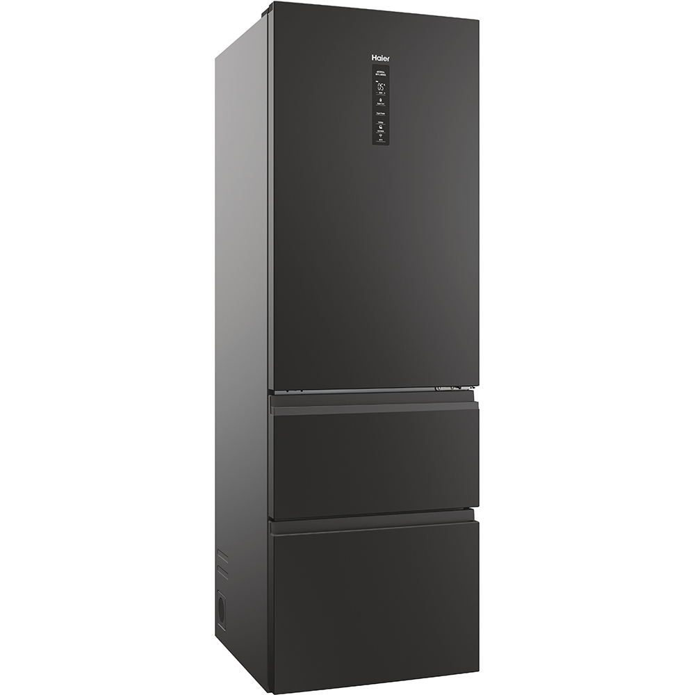 Combina frigorifica HAIER HTW5618DNPT, Total No Frost, 360 l, H 185 cm, Clasa D, Wi-Fi, negru