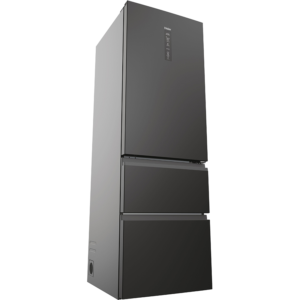 Combina frigorifica HAIER HTW5618DNPT, Total No Frost, 360 l, H 185 cm, Clasa D, Wi-Fi, negru