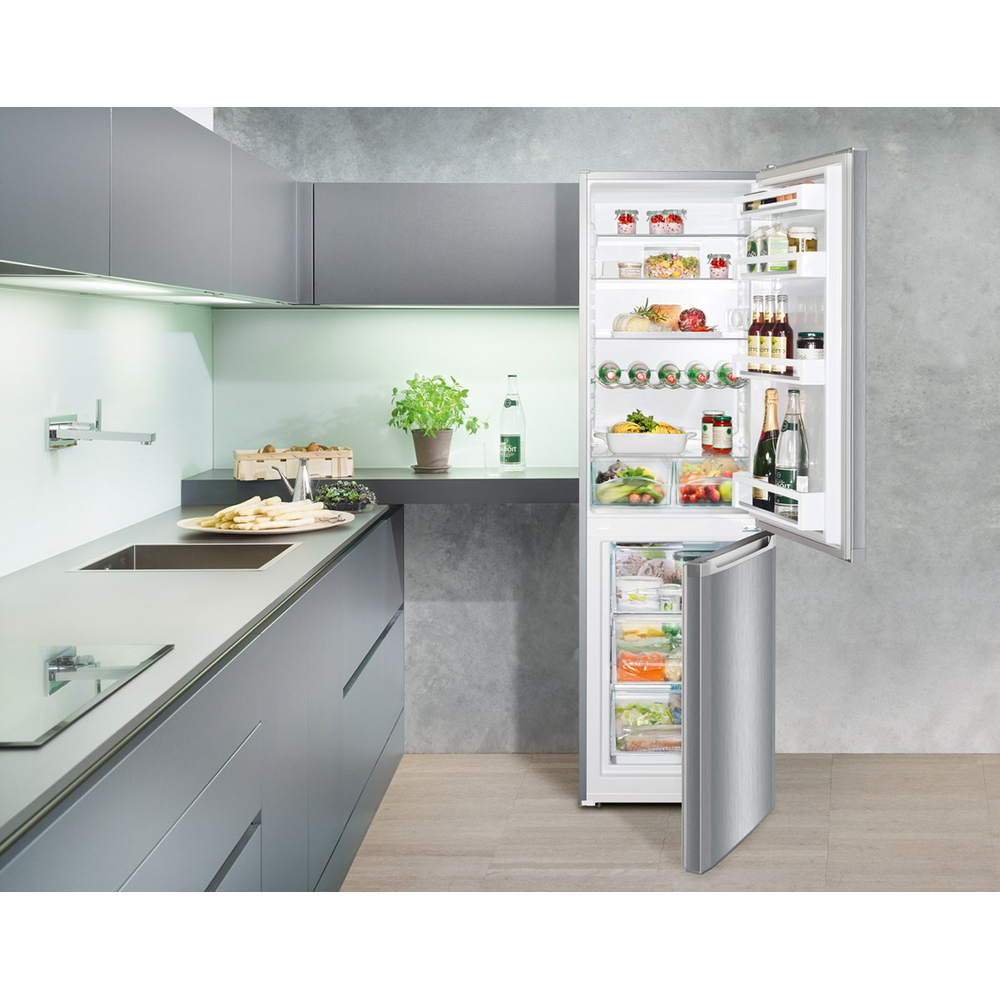 Combina frigorifica LIEBHERR KGle 1855-3.6, Smart Frost, 296 l, H 181 cm, Clasa E, argintiu