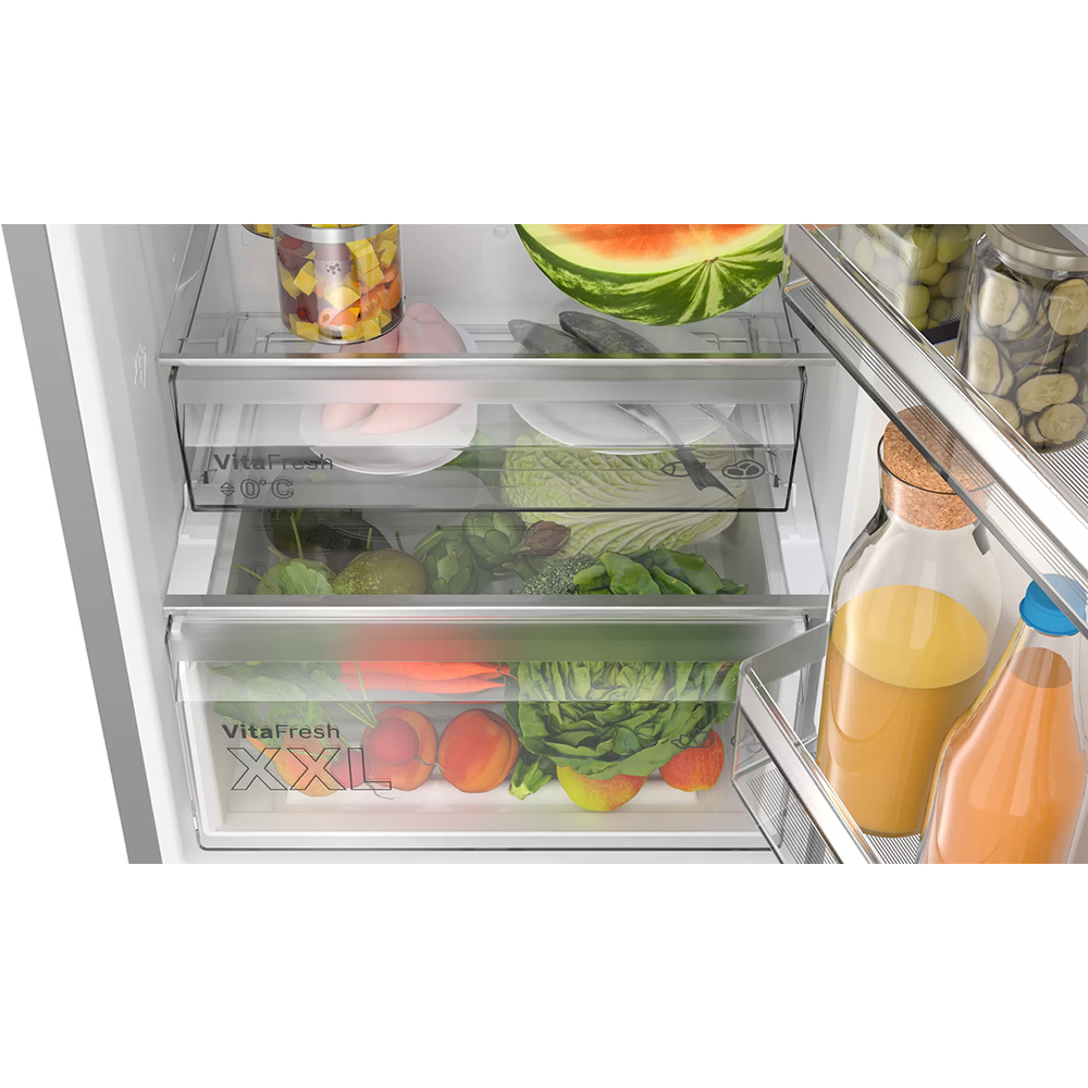 Combina frigorifica BOSCH KGN397LDF, No Frost, 363 l, H 203 cm, Clasa D, inox