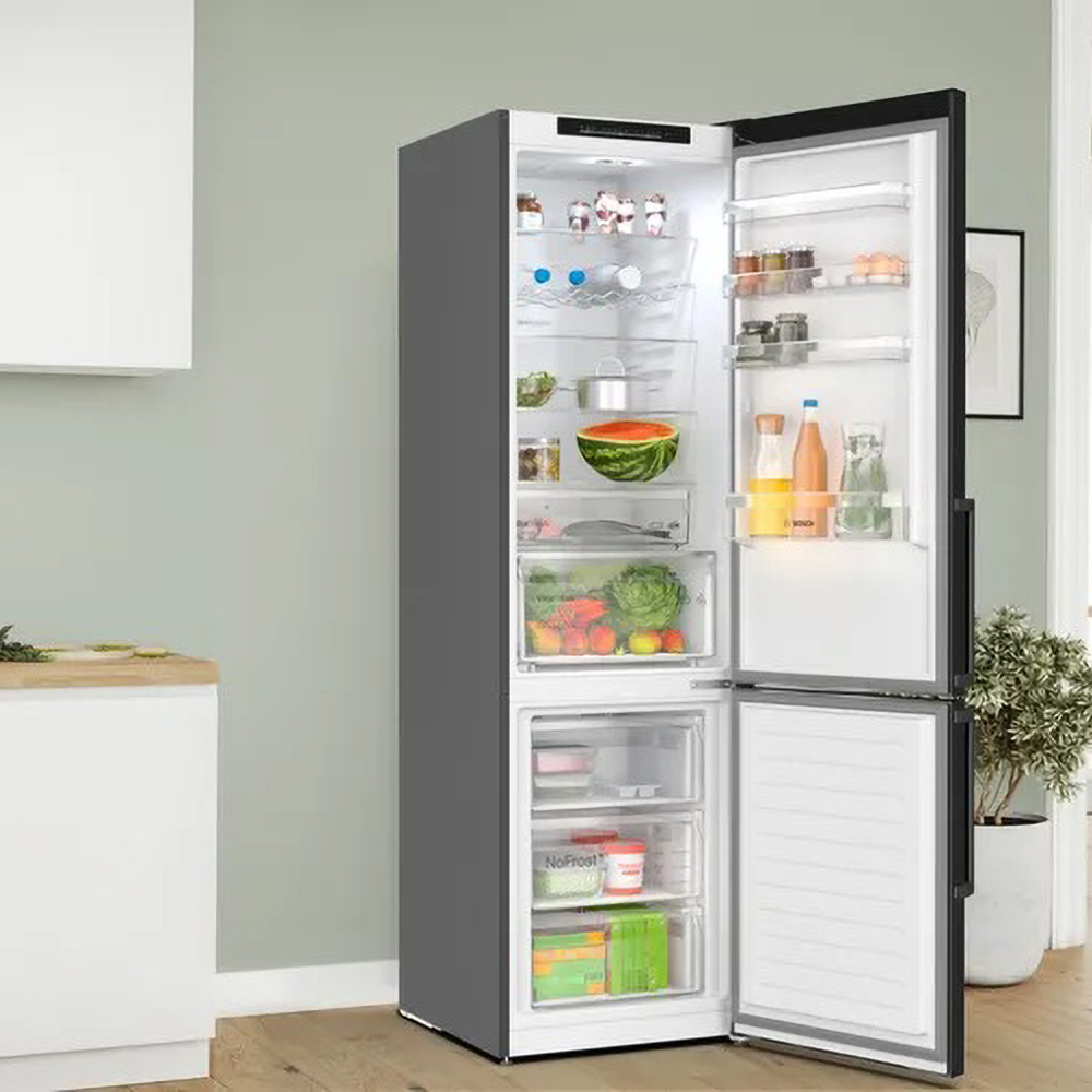 Combina frigorifica BOSCH KGN39VXCT, No Frost, 363 l, H 203 cm, Clasa C, dark inox
