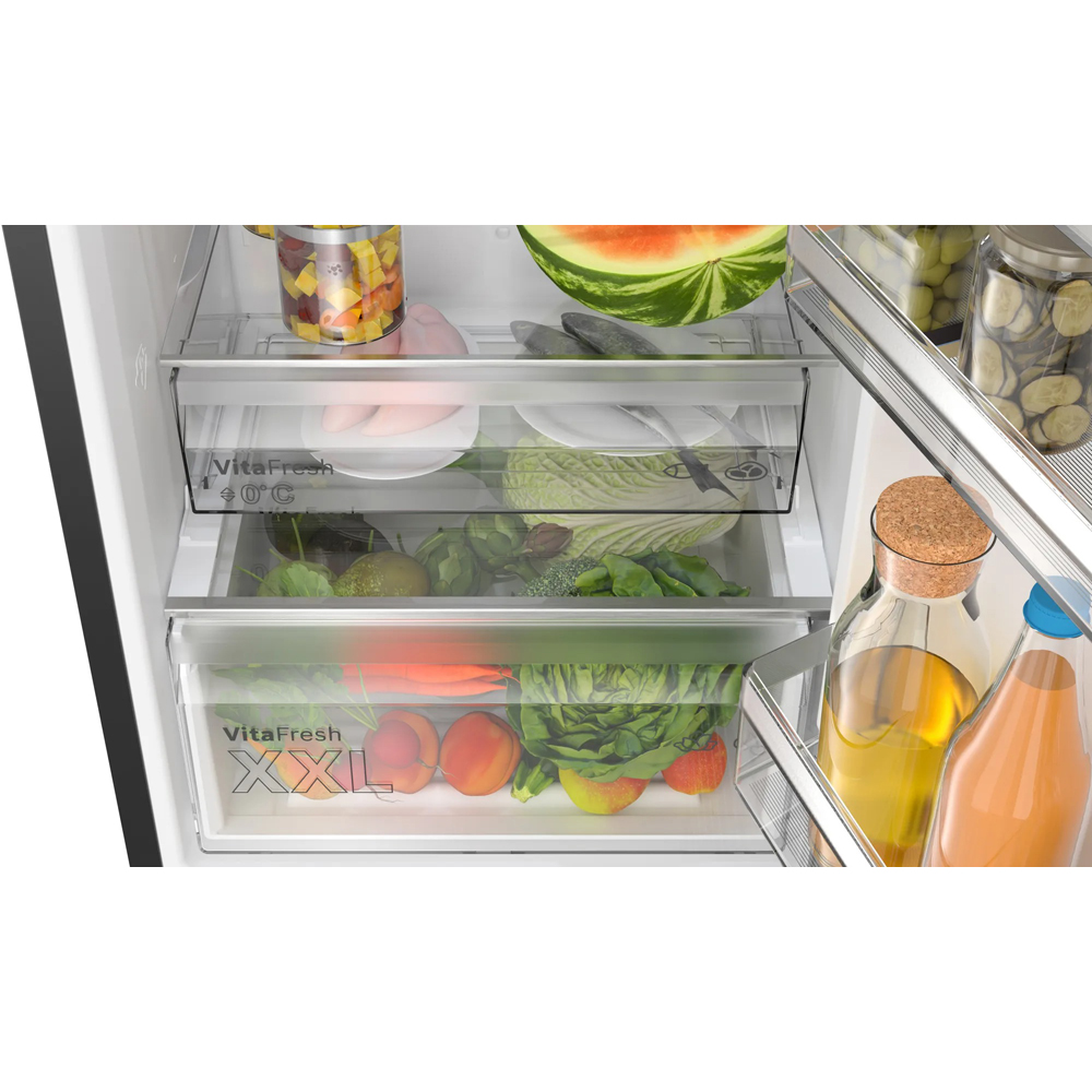 Combina frigorifica BOSCH KGN39VXCT, No Frost, 363 l, H 203 cm, Clasa C, dark inox