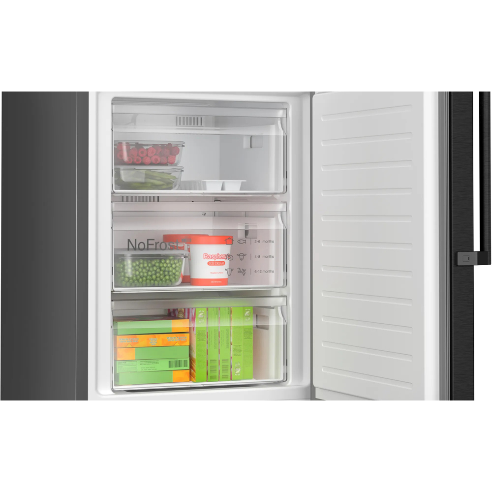 Combina frigorifica BOSCH KGN39VXCT, No Frost, 363 l, H 203 cm, Clasa C, dark inox