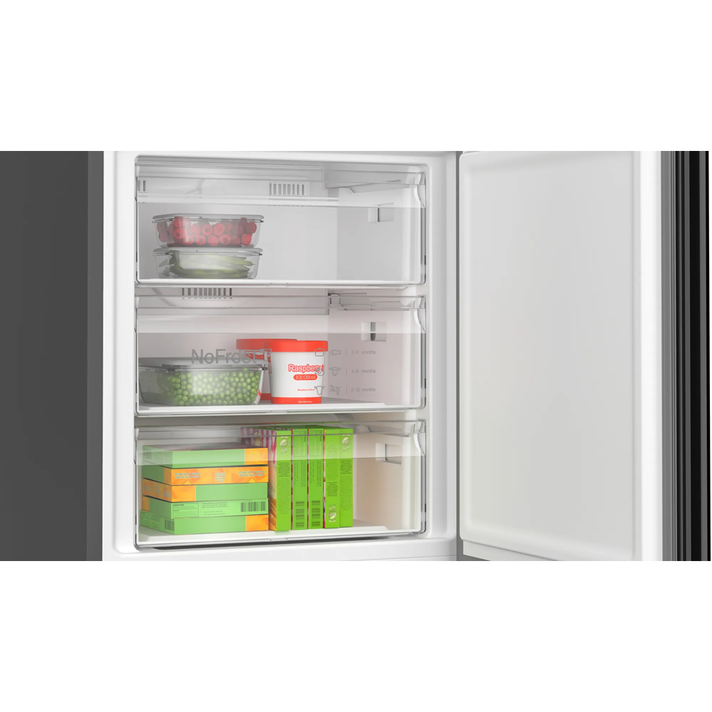 Combina frigorifica BOSCH KGN49LBCF, No Frost, 440 l, H 203 cm, Clasa C, negru