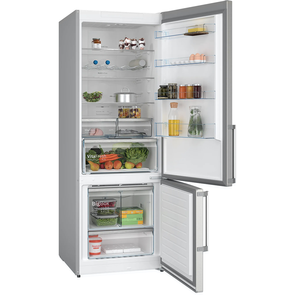 Combina frigorifica BOSCH KGN56XIDR, No Frost, 508 l, H 193 cm, Clasa D, inox antiamprenta