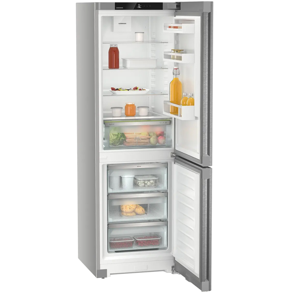 Combina frigorifica LIEBHERR KGNsd 52Vc03, Duo Cooling, 330 l, H 185.5 cm, Clasa C, argintiu