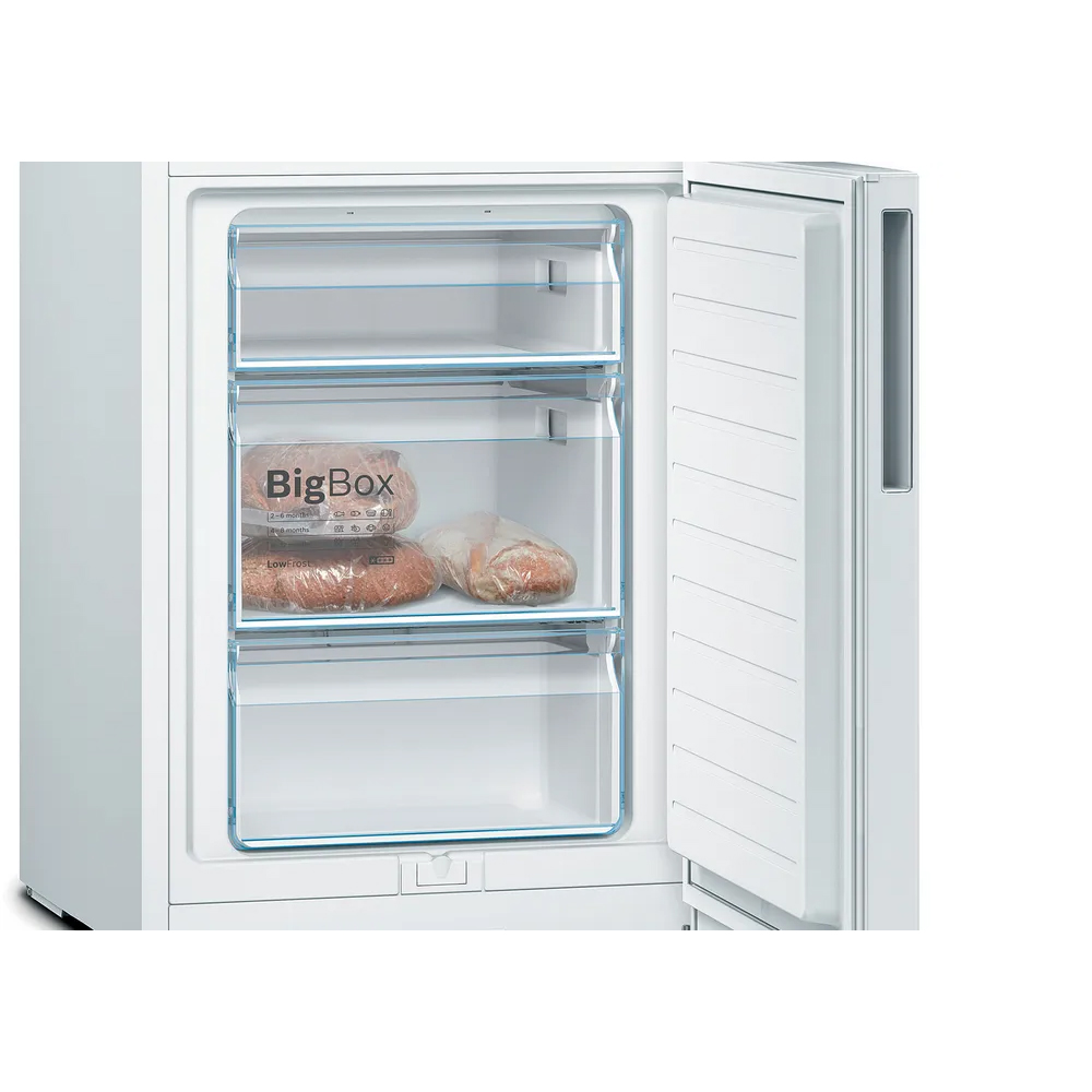 Combina frigorifica BOSCH KGV39VWEA, 343 l, H 201 cm, Clasa E, alb