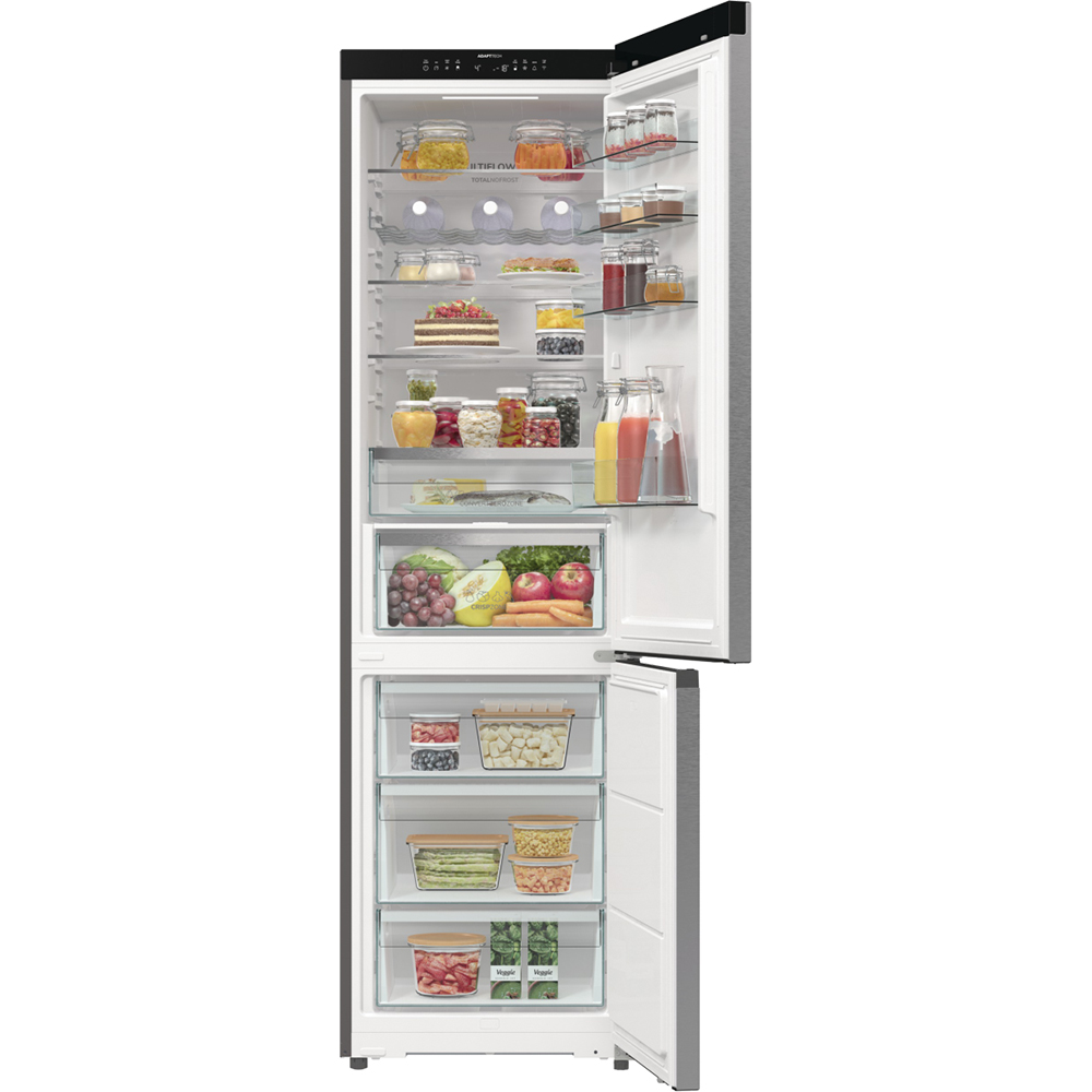 Combina frigorifica GORENJE NRB620C6X4WFE, NoFrost Plus, 413 l, H 203 cm, Clasa C, Wi-Fi, argintiu