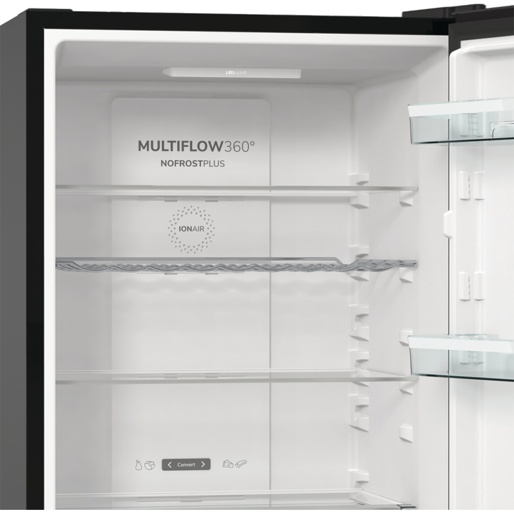 Combina frigorifica GORENJE NRK6192ABK4, No Frost Plus, 300 l, H 185 cm, Clasa E, negru