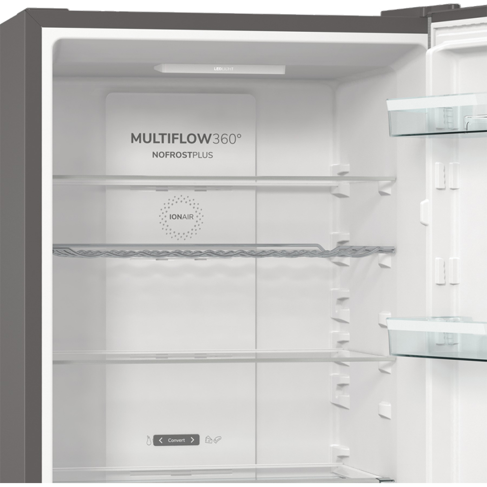 Combina frigorifica GORENJE NRK6192AXL4, NoFrost Plus, 300 l, H 185 cm, Clasa E, inox