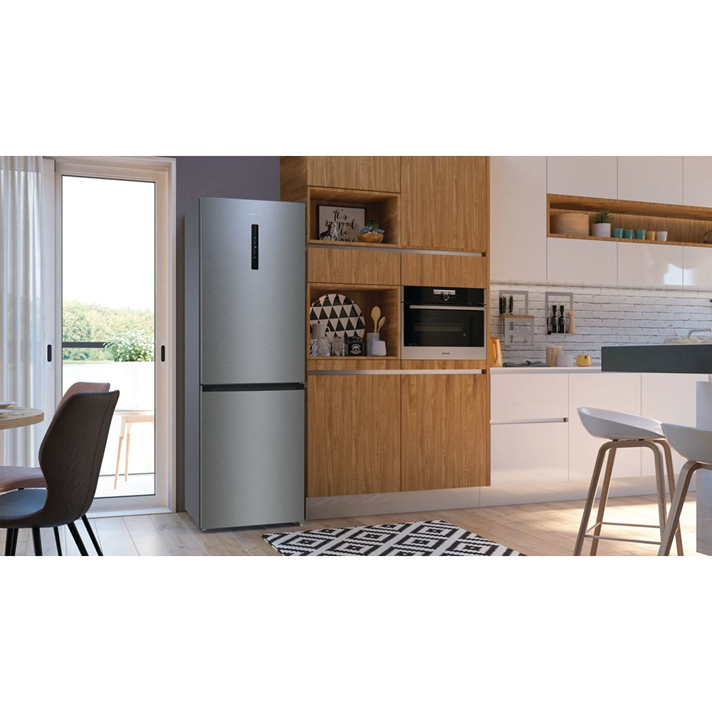 Combina frigorifica GORENJE NRK6192AXL4, NoFrost Plus, 300 l, H 185 cm, Clasa E, inox