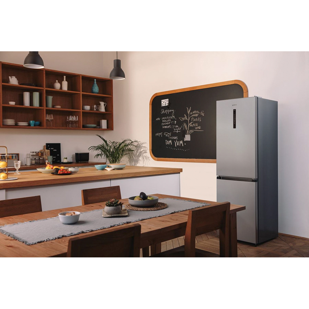 Combina frigorifica GORENJE NRK6192AXL4, NoFrost Plus, 300 l, H 185 cm, Clasa E, inox