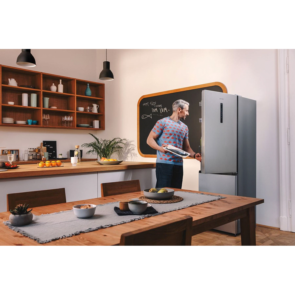 Combina frigorifica GORENJE NRK6192AXL4, NoFrost Plus, 300 l, H 185 cm, Clasa E, inox