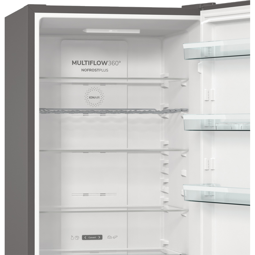 Combina frigorifica GORENJE NRK6202AXL4, No Frost Plus, 331 l, H 200 cm, Clasa E, inox