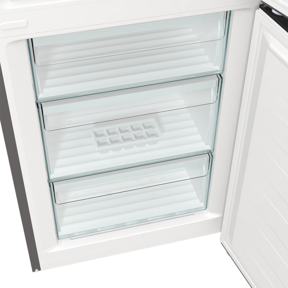 Combina frigorifica GORENJE NRKE62XL, NoFrost Plus, 300 l, H 185 cm, Clasa E, argintiu