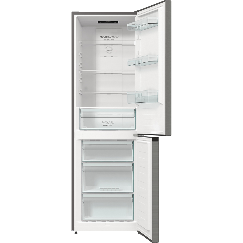 Combina frigorifica GORENJE NRKE62XL, NoFrost Plus, 300 l, H 185 cm, Clasa E, argintiu