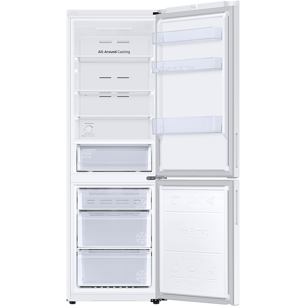 Combina frigorifica SAMSUNG RB33B610EWW/EF, No Frost, 344 l, H 185 cm, Clasa E, All-Around Cooling, alb