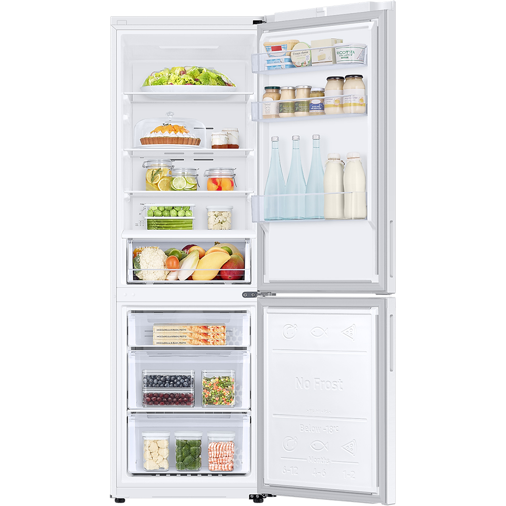 Combina frigorifica SAMSUNG RB33B610EWW/EF, No Frost, 344 l, H 185 cm, Clasa E, All-Around Cooling, alb