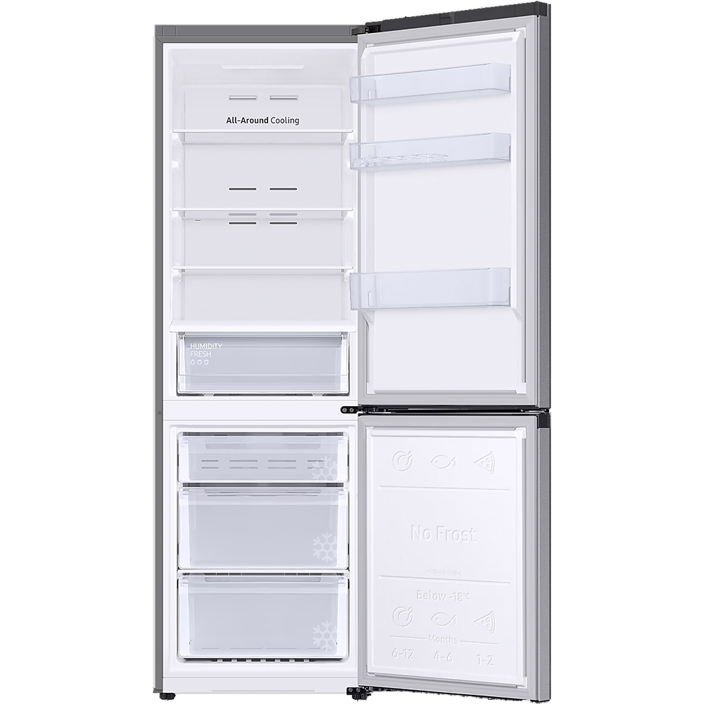 Combina frigorifica SAMSUNG RB34C670ESA/EF, No Frost, 344 l, H 185 cm, Clasa E, All-Around Cooling, inox