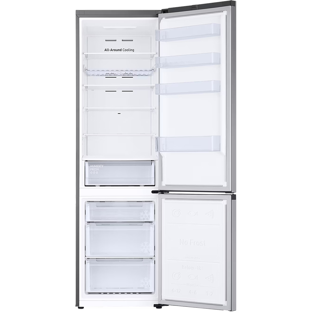 Combina frigorifica SAMSUNG RB38C602CSA/EF, No Frost, 390 l, H 203 cm, Clasa C, All-Around Cooling, inox