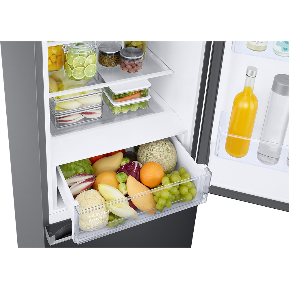 Combina frigorifica SAMSUNG RB38C650EB1/EF, No Frost, 386 l, H 203 cm, Clasa E, Dozator apa, dark inox