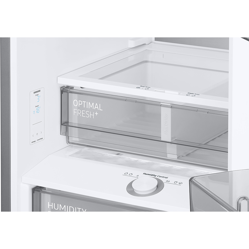 Combina frigorifica SAMSUNG RB38C7B5C12/EF Bespoke, No Frost, 390 l, H 203 cm, Clasa C, Sticla alba