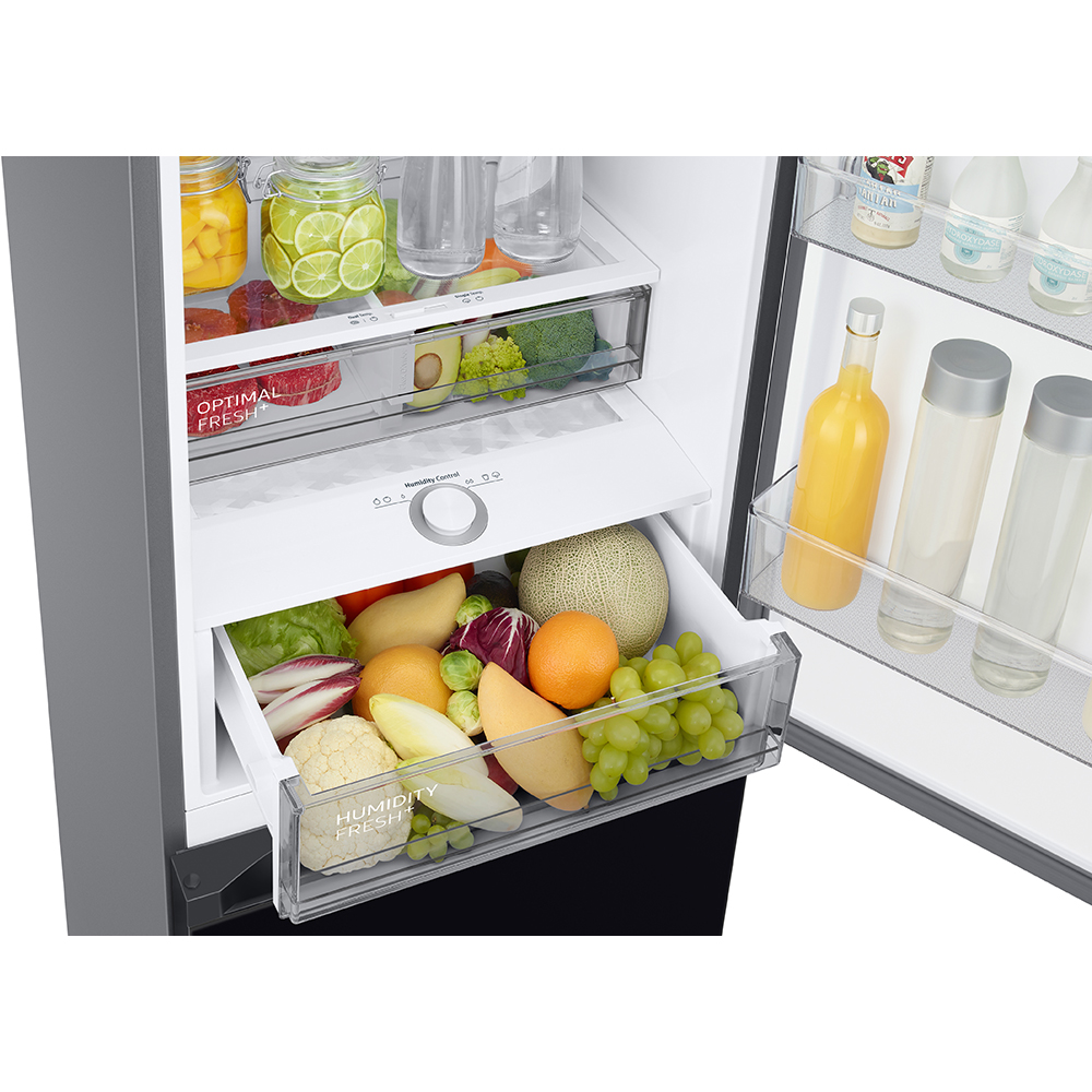 Combina frigorifica SAMSUNG RB38C7B6B22/EF, Bespoke, No Frost, 390 l, H 203 cm, Clasa B, Twin Cooling, Sticla neagra
