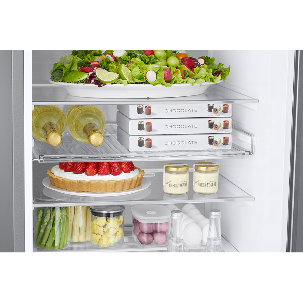 Combina frigorifica SAMSUNG RB38C7B6B22/EF, Bespoke, No Frost, 390 l, H 203 cm, Clasa B, Twin Cooling, Sticla neagra