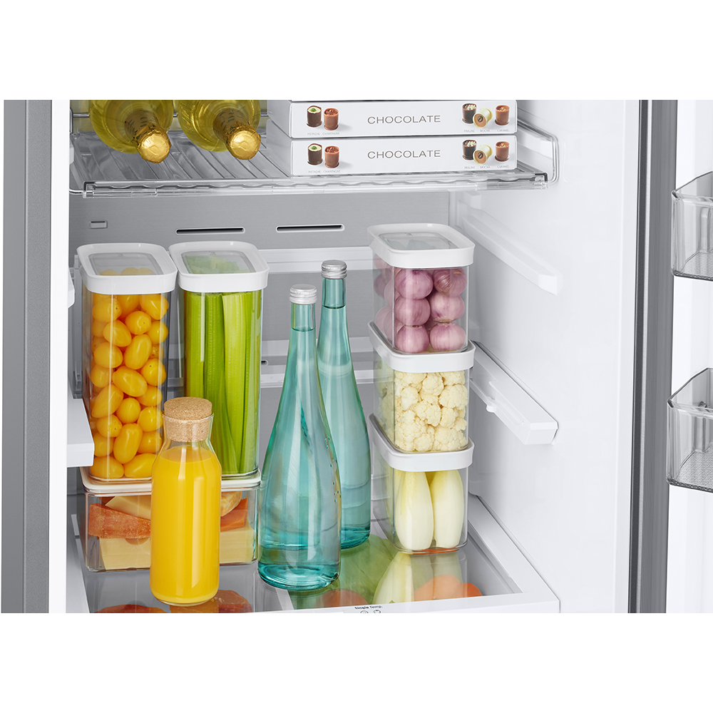 Combina frigorifica SAMSUNG RB38C7B6B22/EF, Bespoke, No Frost, 390 l, H 203 cm, Clasa B, Twin Cooling, Sticla neagra