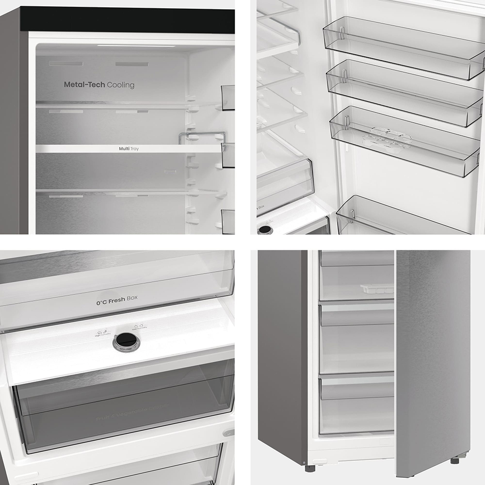 Combina frigorifica HISENSE RB5P410SACC, Total No Frost, 413 l, H 203 cm, Clasa C, Wi-Fi, argintiu