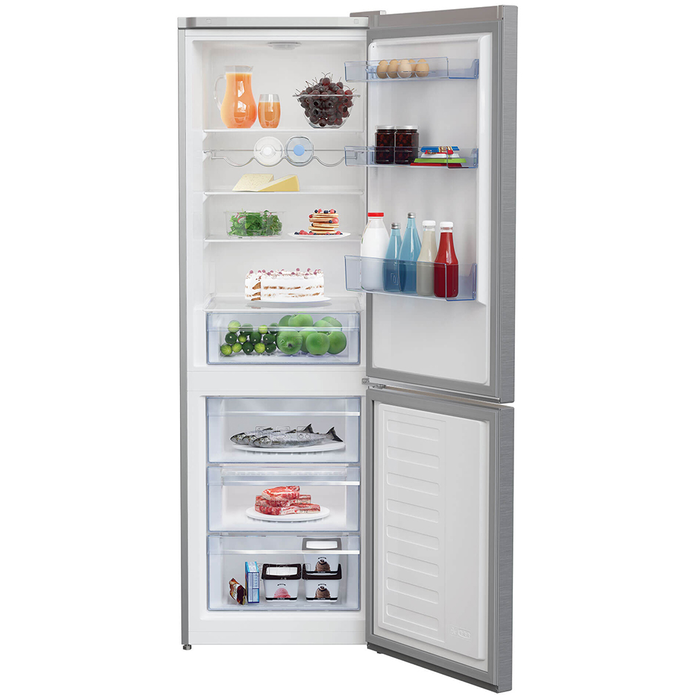 Combina frigorifica BEKO RCSA366K40XBN, 343 l, H 185 cm, Clasa E, argintiu