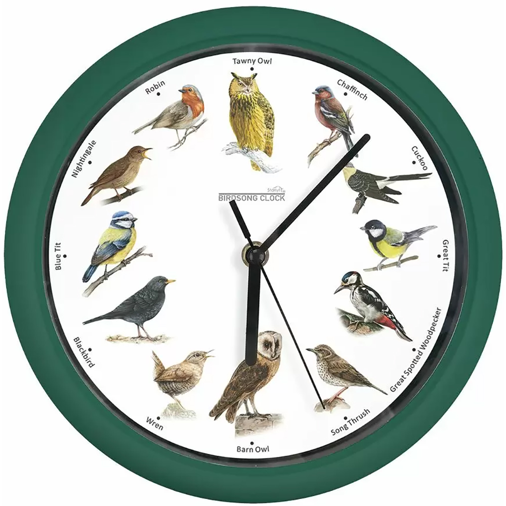 Ceas de perete MEDIASHOP Starlyf Birdsong, diametru 25 cm, verde