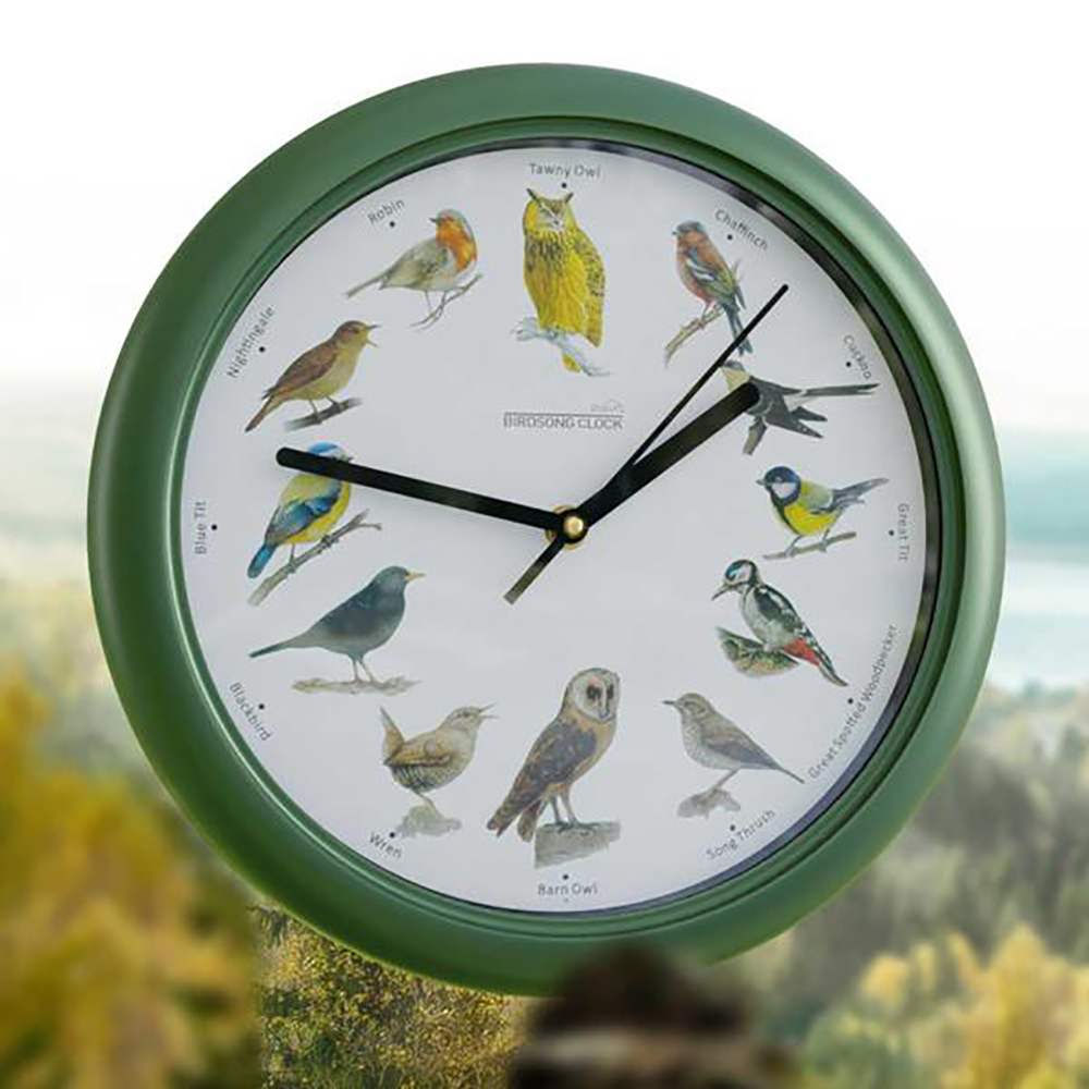 Ceas de perete MEDIASHOP Starlyf Birdsong, diametru 25 cm, verde