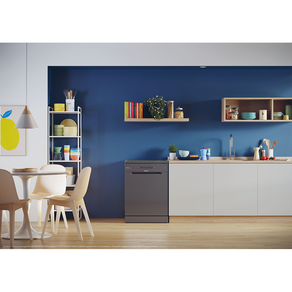 Masina de spalat vase independenta CANDY Rapido CF 3E9E0A, 13 seturi, 5 programe, 60 cm, Clasa E, antracit