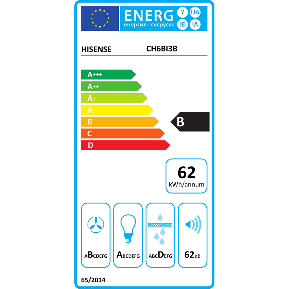 Hota incorporabila HISENSE CH6BI3B, 1 motor, 400 m3/h, L 60 cm, negru