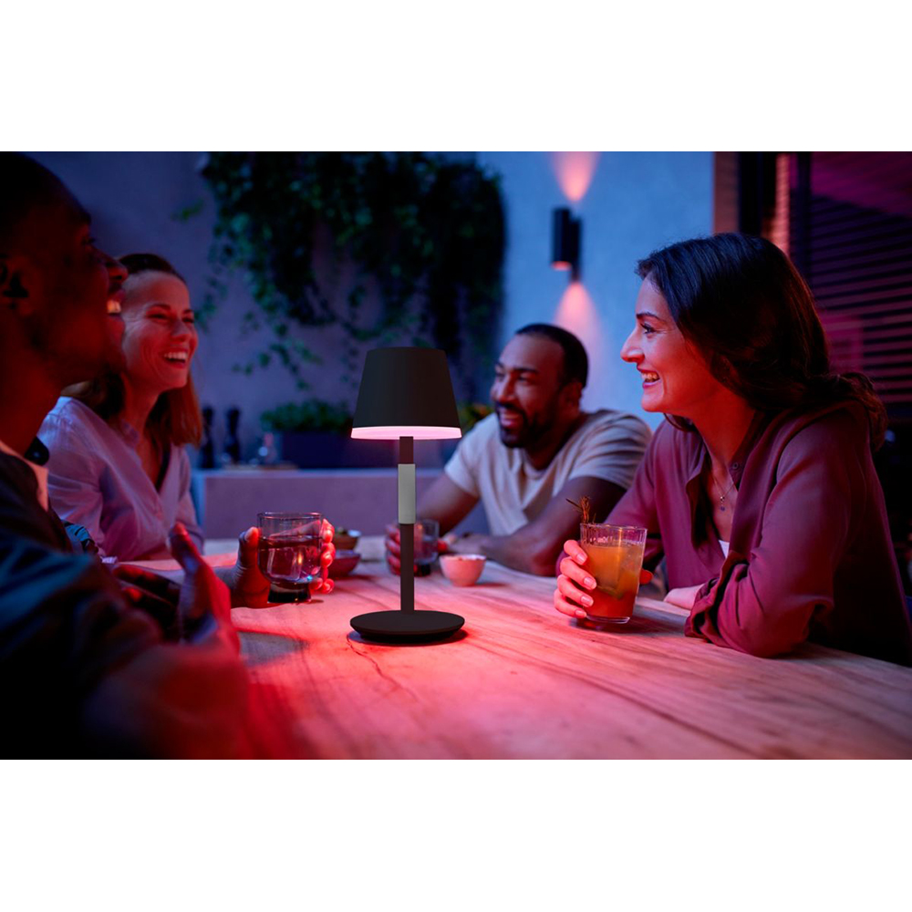 Lampa portabila smart PHILIPS HUE Go 8719514404595, Bluetooth, lumina RGB, 6.2W, negru