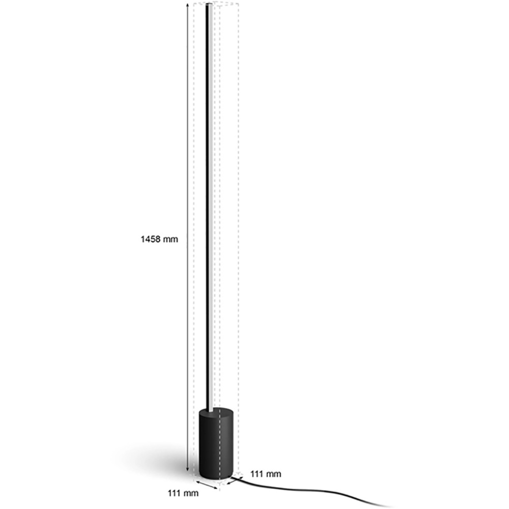 Lampa de podea PHILIPS HUE Gradient Signe, 29W, 2550lm, Wi-Fi, negru