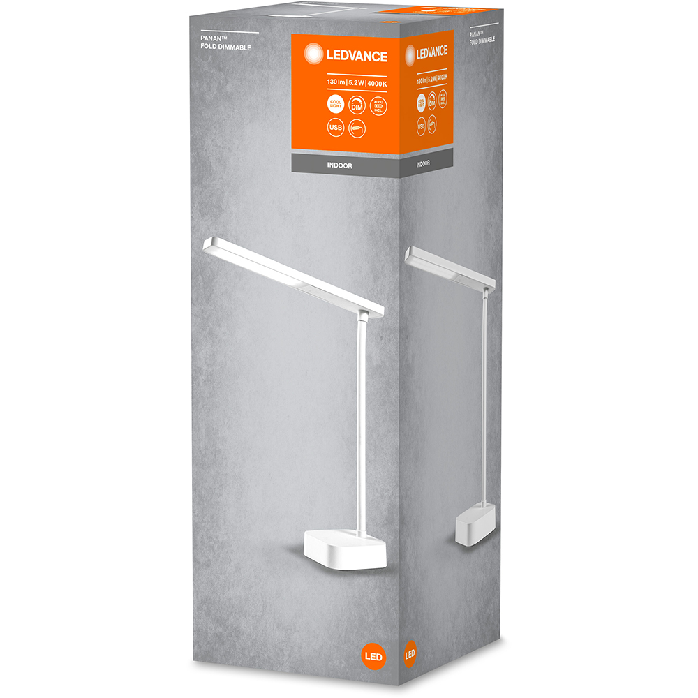 Lampa de birou LED LEDVANCE Panan Fold, 5.2W, 130lm, alb