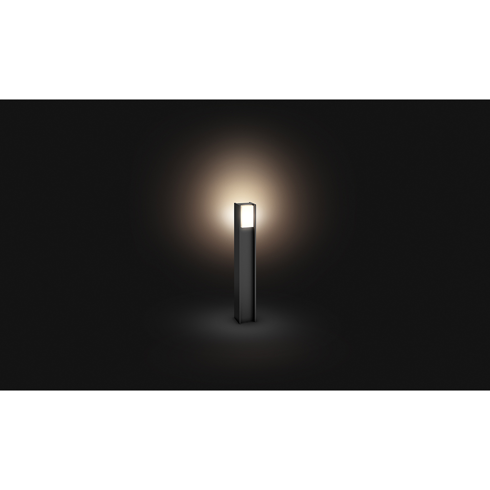 Stalp iluminat smart PHILIPS Hue Turaco, E27, 9W, 806lm, 2700K, IP44, negru