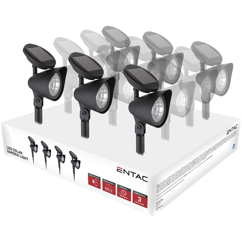 Lampa solara ENTAC, 1W, IP44, negru