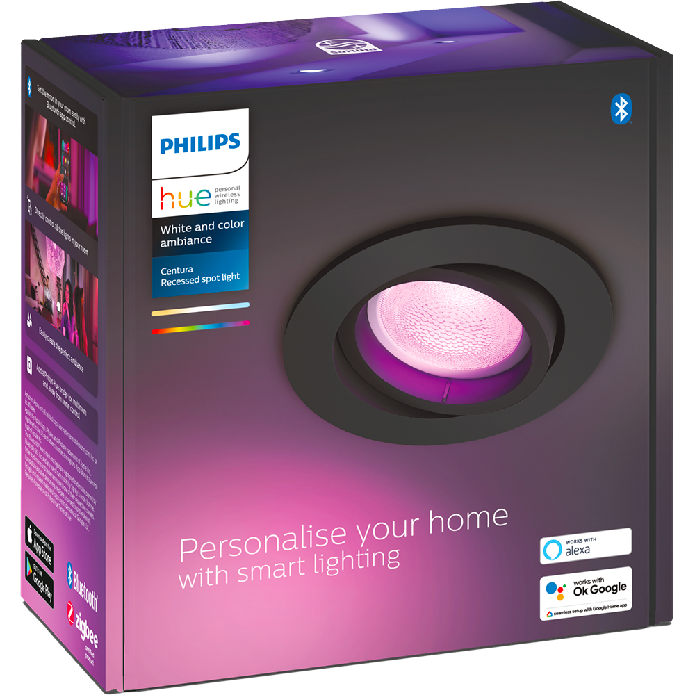 Spot LED Smart PHILIPS Hue Centura, 4.2W, 400lm, Wi-Fi, negru