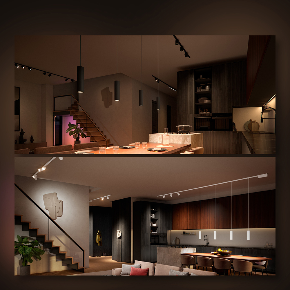 Spot LED Smart PHILIPS Hue Perifo, 5.3W, 490lm, Wi-Fi, negru