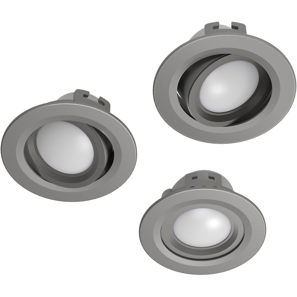Set 3 spoturi smart incorporate HAMA 00176609, 5W, 350lm, IP20, gri