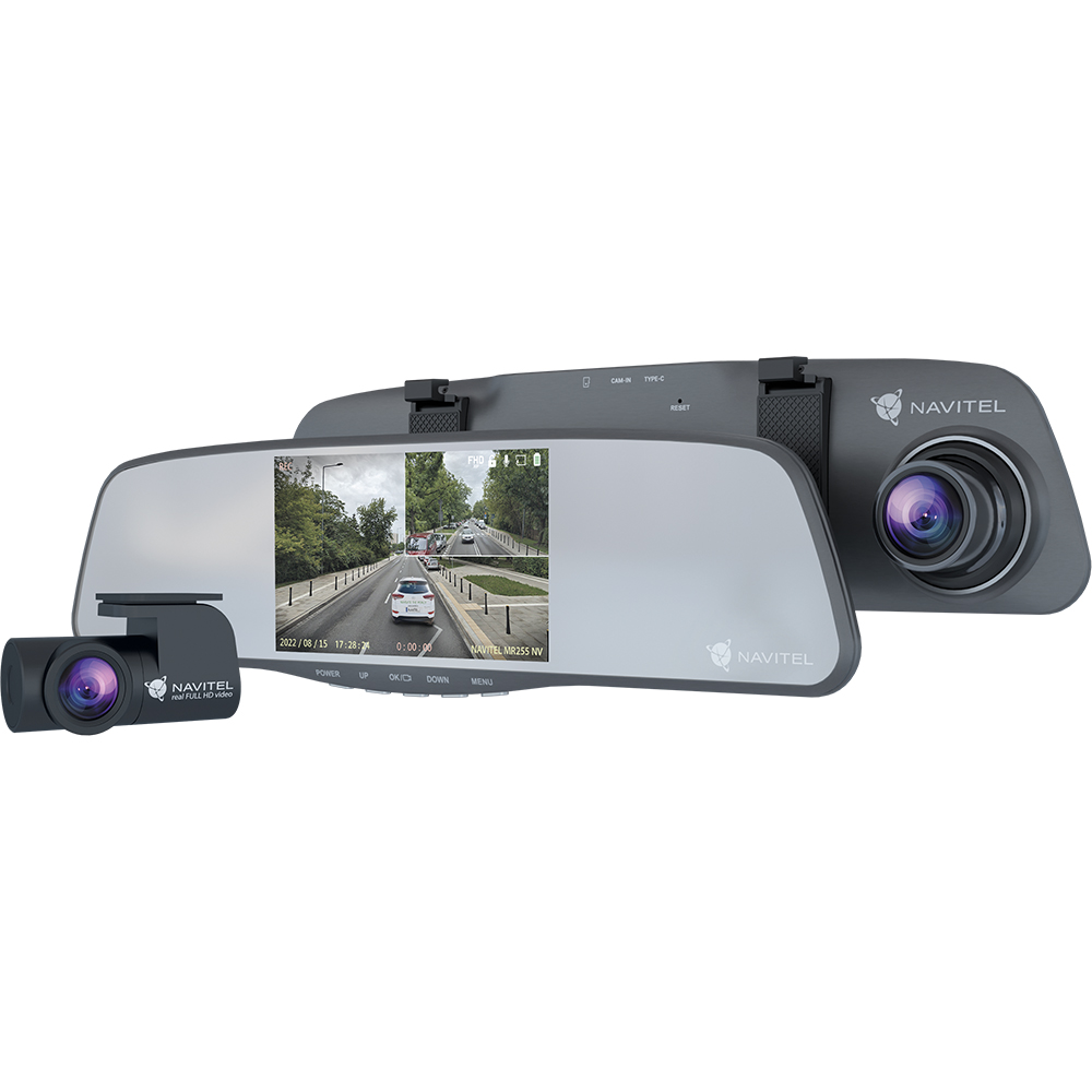 Camera auto DVR duala NAVITEL MR255NV, 5", FullHD, Night Vision, G-Senzor