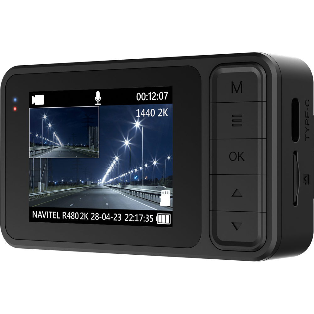 Camera auto duala DVR NAVITEL R480, 2", 2K, Night Vision, G-Senzor