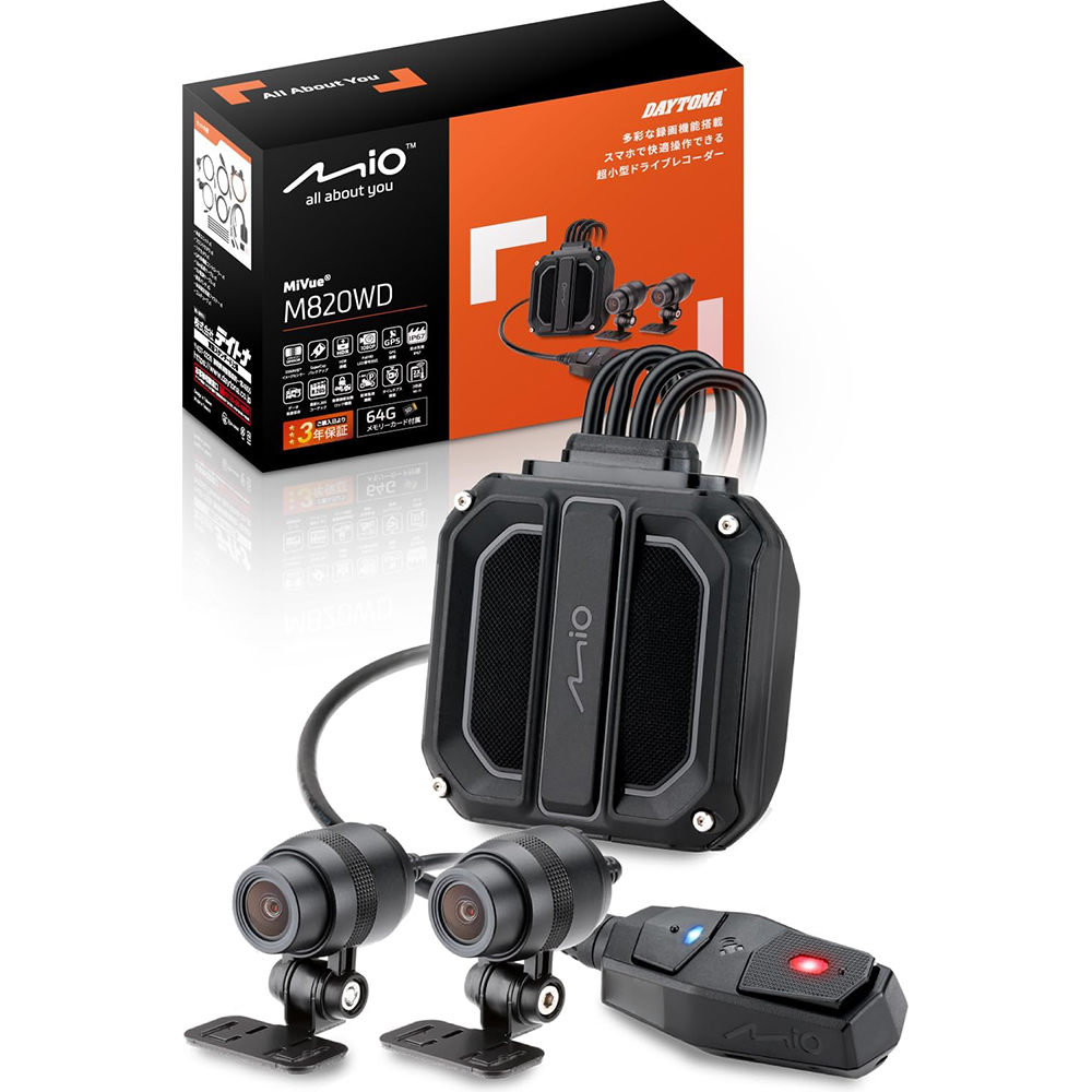 Camera moto duala DVR MIO MIVUE M820WD, GPS, Full HD, G-Senzor, negru