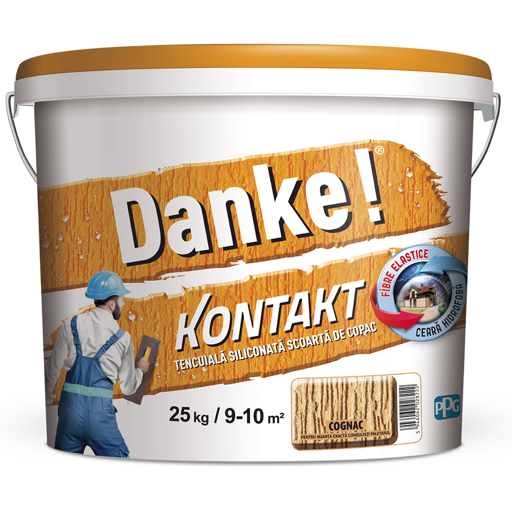 Tencuiala decorativa DANKE Kontakt Scoarta de copac, cognac, 25 kg